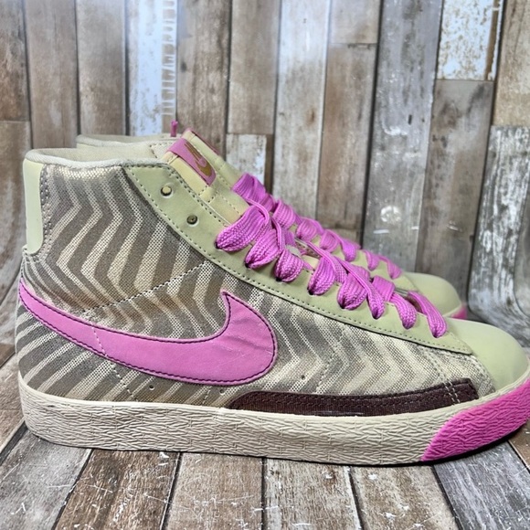 Nike Blazer Opal Rose Metallic Gold High Top Sneakers - Picture 2 of 11